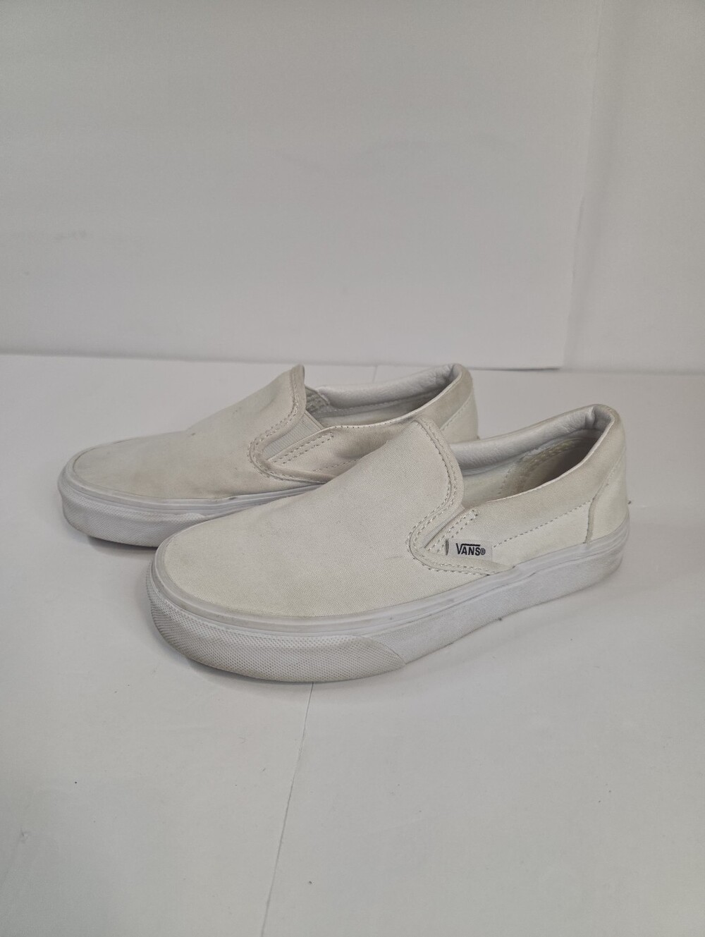 ​Vans Classic Slip On White Canvas Sneakers Womens 5.5